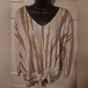 Terra & Sky Beige Tie-Dye Blouse